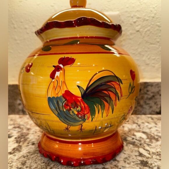 Heartfelt Kitchen Creations Colorful Rooster Ceramic Cookie Jar - Picture 2 of 12